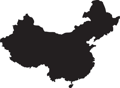 China Silhouette Map vector
