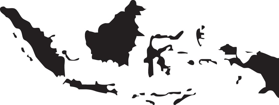 Indonesia Silhouette Map vector