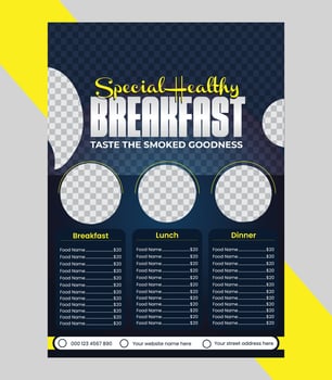 Special Healthy Breakfast Menu Design vector