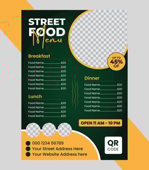 Street food menu graphic vector