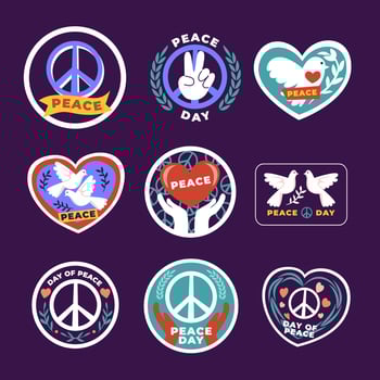 Colorful peace symbols and designs vector