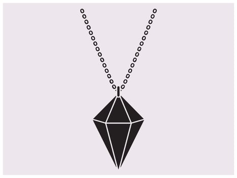 Stylish Gem Pendant Silhouette Necklace Design for Jewelry Artwork vector