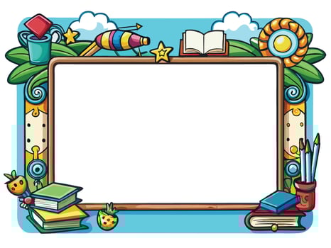 Classroom border frame illustration vector