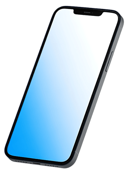 Modern smartphone with blue screen isolated png