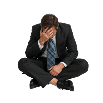 Isolated Businessman in Despair. Expressing Frustration and Overwhelmed Emotions on Transparent png