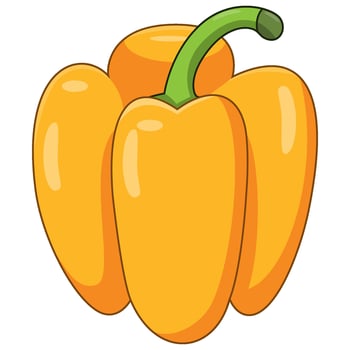 A Yellow bell pepper illustration isolated on a white background vector
