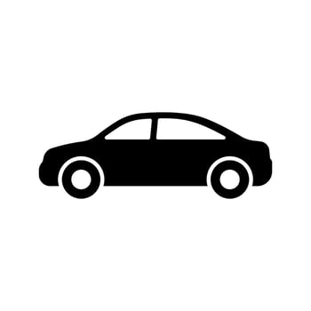 Car icon side view isolated on white background. vector