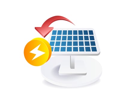 Solar panels generate electricity vector