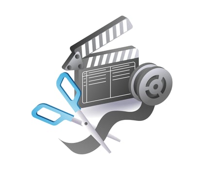 Roll film with scissors symbol illustration vector