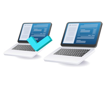 Opening data on two computers vector