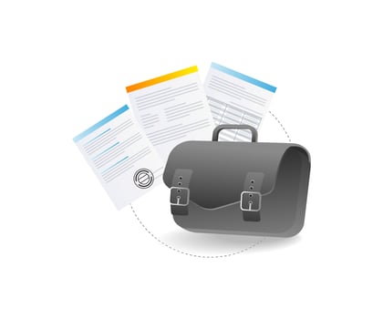 Office bag with business letter data files vector