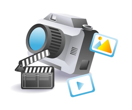 Illustration content creator camera symbol vector