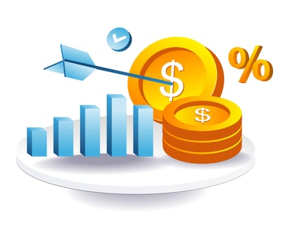 Financial targets in business vector