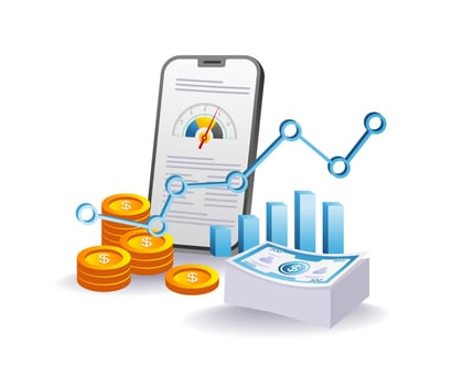 Financial business growth vector
