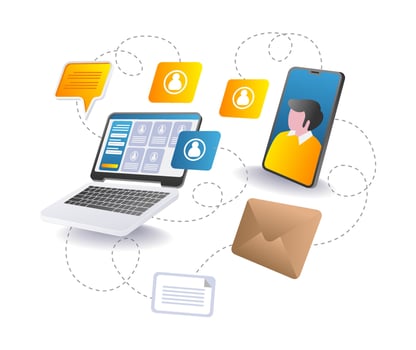 Ease of communication transactions with technology vector