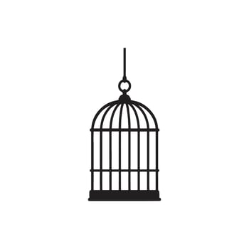 birdcage hanging silhouette icon for pet bird and decorative use vector