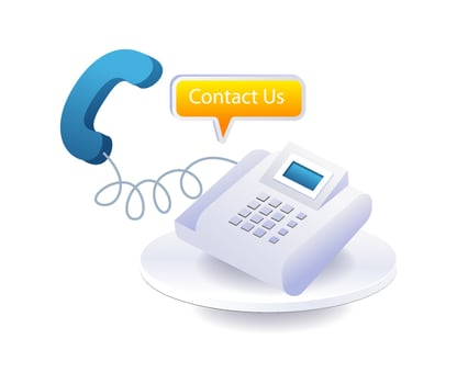 Contact us symbol process by phone vector