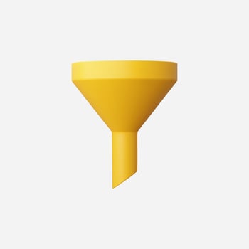 A simple yellow funnel on a white background for easy pouring. vector