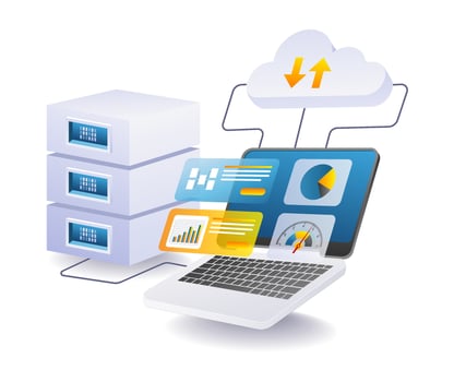 Cloud server big data illustration vector