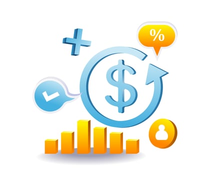 Business revenue growth data graph vector