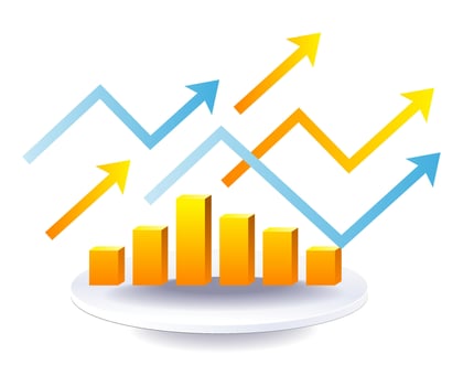 Business growth data graph vector