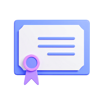 Stylized diploma with purple ribbon, award on transparent background png