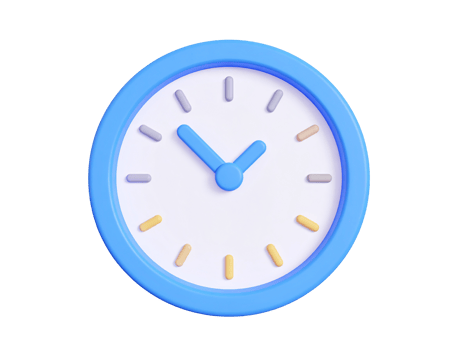 Cute blue clock illustration, time reminder on transparent background png