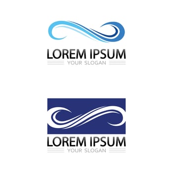Nautical wave pattern logo design for sailing sea business and branding vector