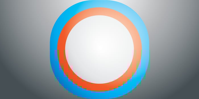 Colorful circle curves in the middle of a gray gradient background vector