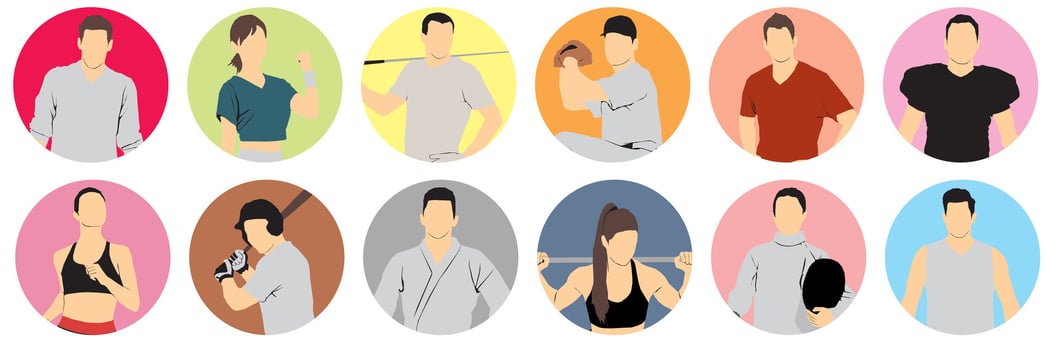athlete users profile vector