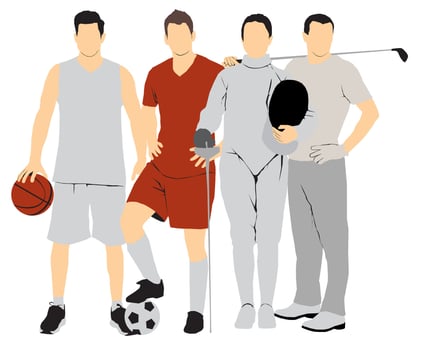 athlete different sports vector
