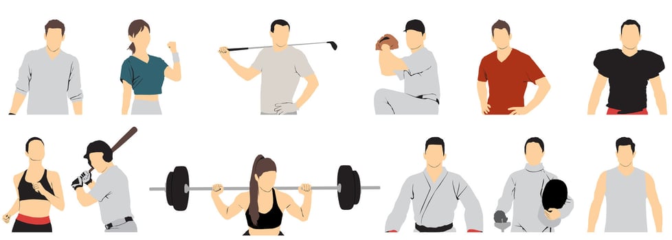 athlete set collection vector
