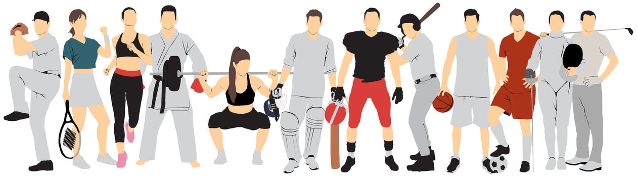 athlete sports people set vector
