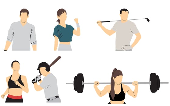 athlete half length vector