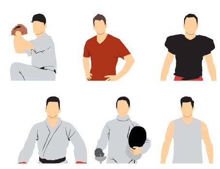 athlete sports people half vector