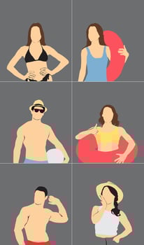 beach collection half vector