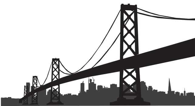 bridge silhouette city vector