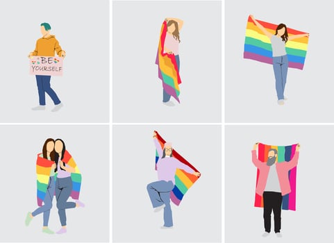 LGBTQ+ pride and diversity celebration vector
