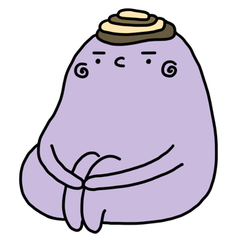 cartoon illustration purple man is sitting here bored png