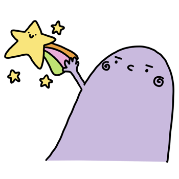 Cartoon with stars in the sky png