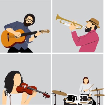 musician half length vector