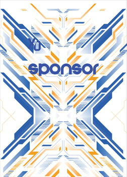 Sponsor design in blue and orange vector