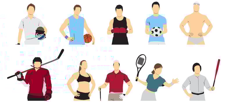 Illustration of various athletes in sports vector