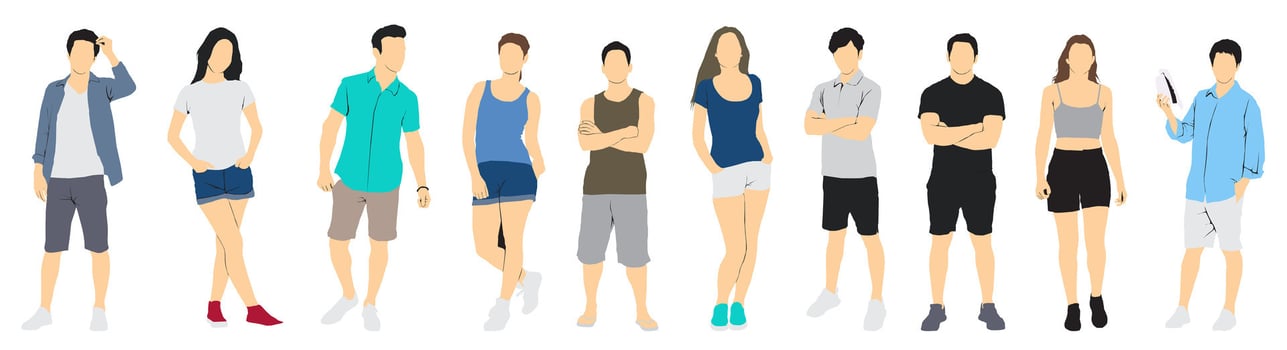people full isolated collection vector