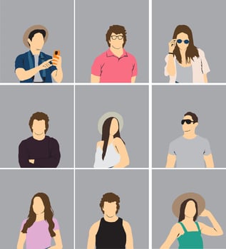 people in summer cloths half vector