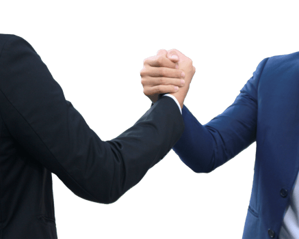 Businessmen making handshake hand on transparent png