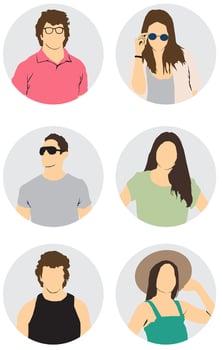 Group of stylish young adults vector