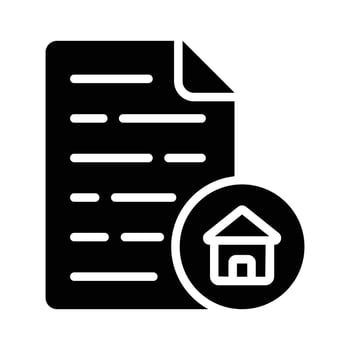 Grab this glyph style icon of property paper vector