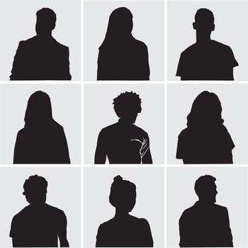 people profilesilhouette group vector