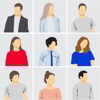 collection of people profile vector